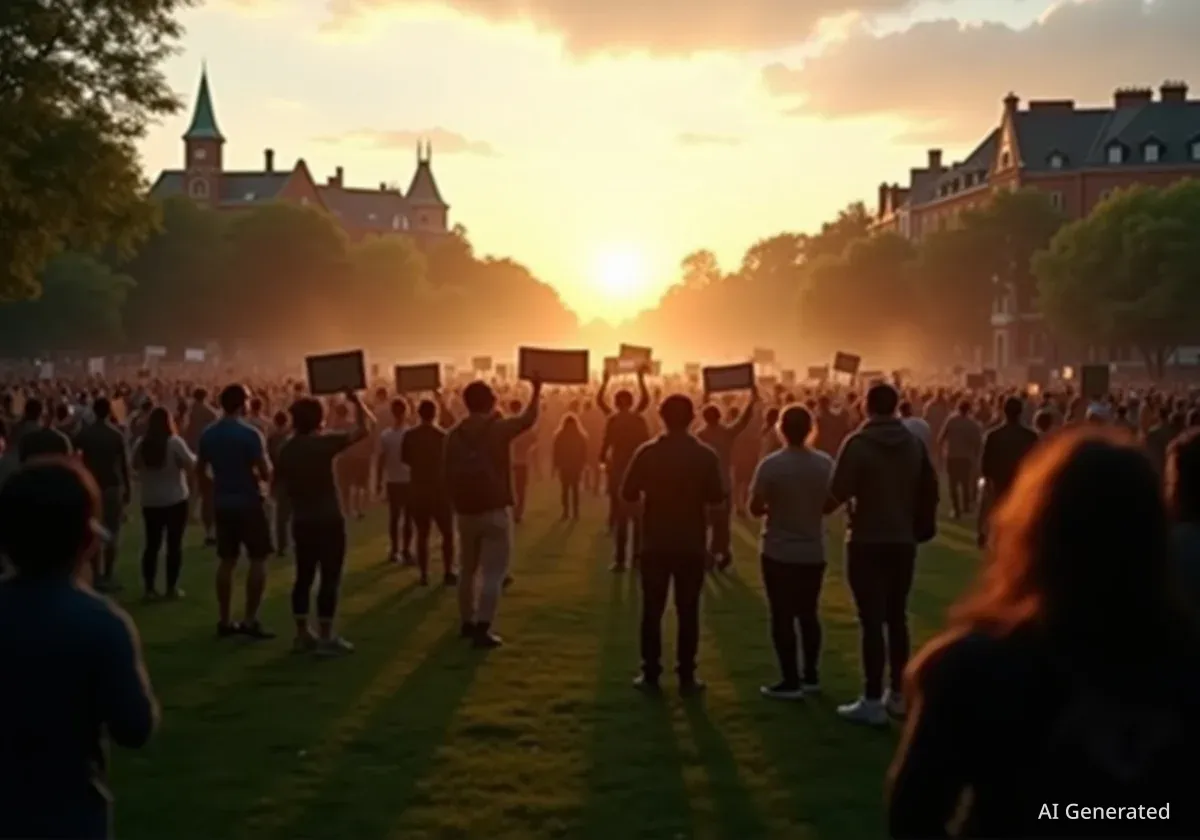 Protest at University of Delaware Gathers on North Green