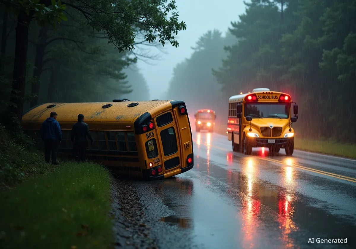 Bus with 50 Students Overturns in Laclede County